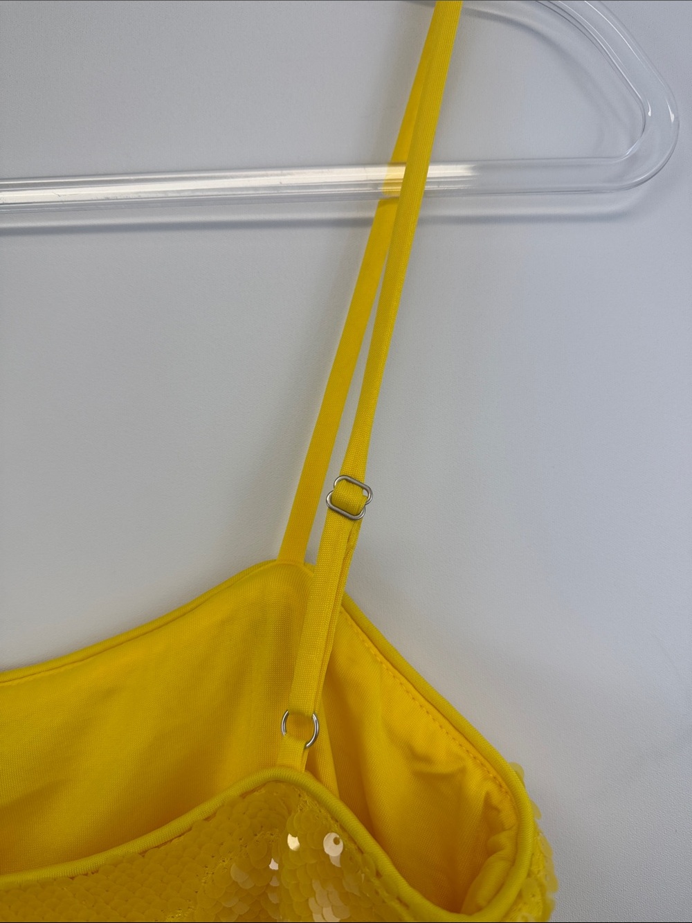 Susana Monaco Glow Up Yellow Sequin Strappy Mini Dress Size 4 - Picture 8 of 8